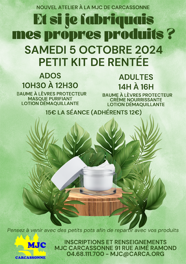 Atelier produits cosmétiques